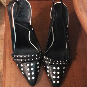 Tory Burch Polka Dot slingbacks sz 10